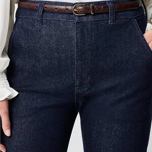 J. Crew Dark Indigo - High-rise Straight Leg Jeans